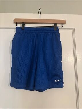 Nike Boys Royal Blue Mesh Shorts with White Swoosh